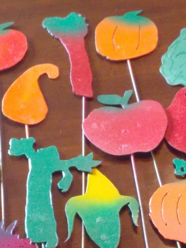 5 Garden Stake Markers Your Choice Handmade from Scrap Metal 3-4