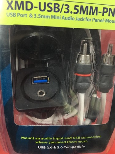 JL Audio XMD-3.5MM-PNL Car Stereo Panel Mount 3.5 mm Audio Jack to RCA New