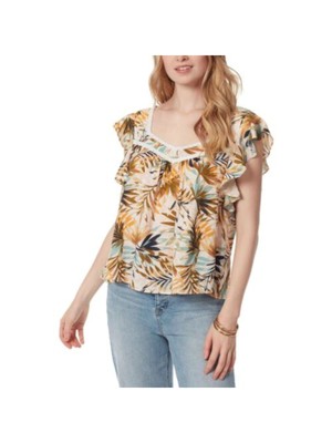 

JESSICA SIMPSON Женский розовый топ с рюшами и развевающимися рукавами и вырезом в виде сердца