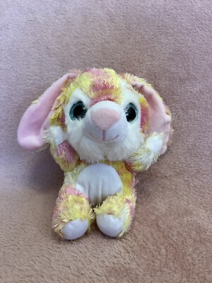 Cute Pink Yellow Bunny Rabbit Teddy Plush Nleio Super Soft 6” Tall Gift Easter 