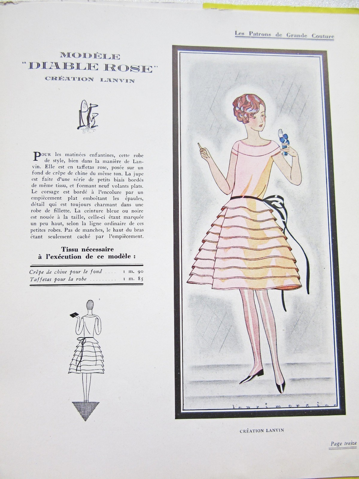 1920s Vintage Sewing Pattern Catalog Les Patrons de Grande Couture Lanvin