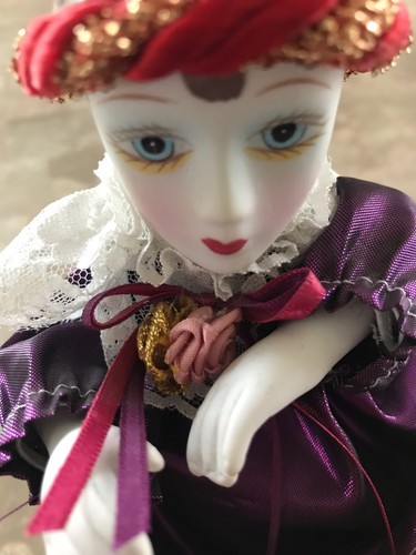 Musical Moving Clown In Drum Collectible Figurine Toy Tested Works 11” Tall