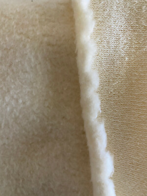 100% Organic Cotton Terry Fabric sold per yard. 58'' wide. Natural/Ecru