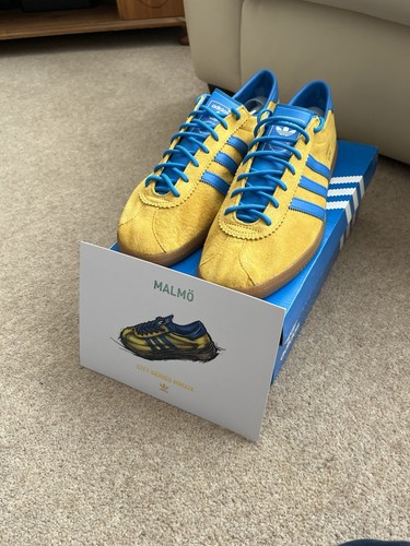 Men's 2019 Yellow & Blue Adidas Malmo City Series Trainers