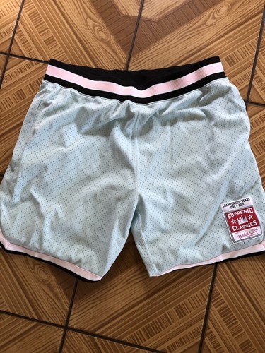 Supreme Mitchell And Ness Basketball Shorts Light Blue Size XL EUC