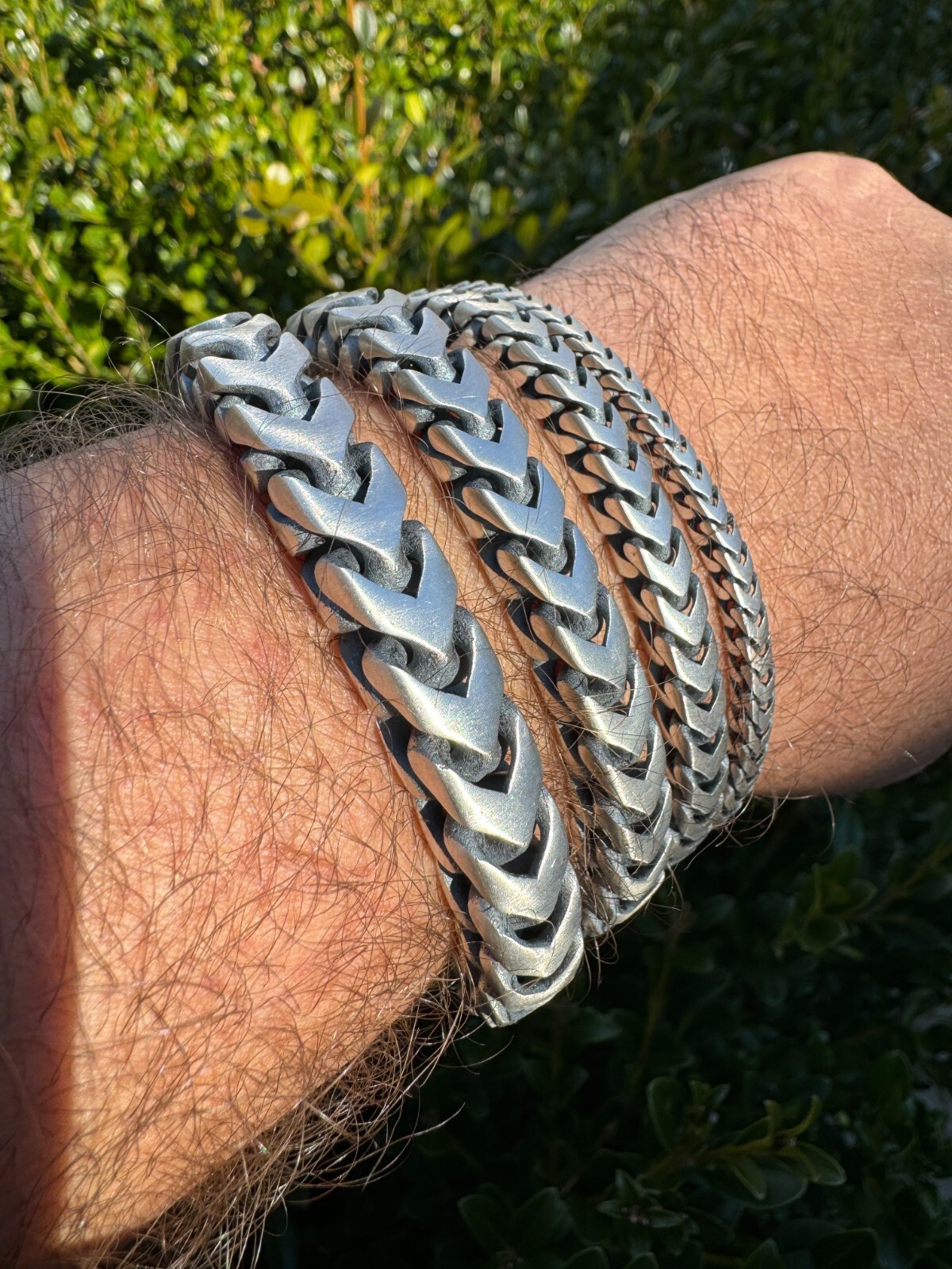 Pre-owned Silver Big 4-10mm Franco Chain Necklace Or Bracelet Oxidized Real 925  Box Clasp