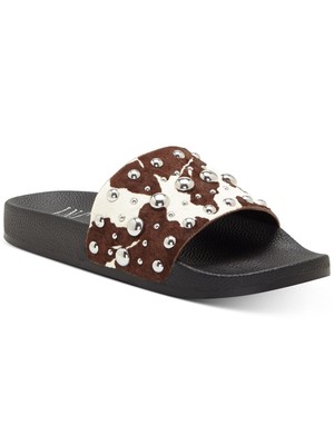 

INC Женские бежевые сандалии Peymin без застежек с шипами и принтом коровы, Бежевый, 10009742300