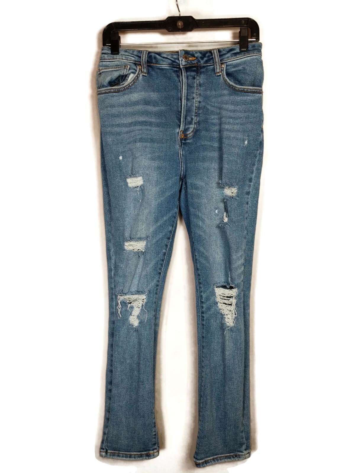 Forever 21 Stone Wash Distressed Denim Button Fly Jeans Size