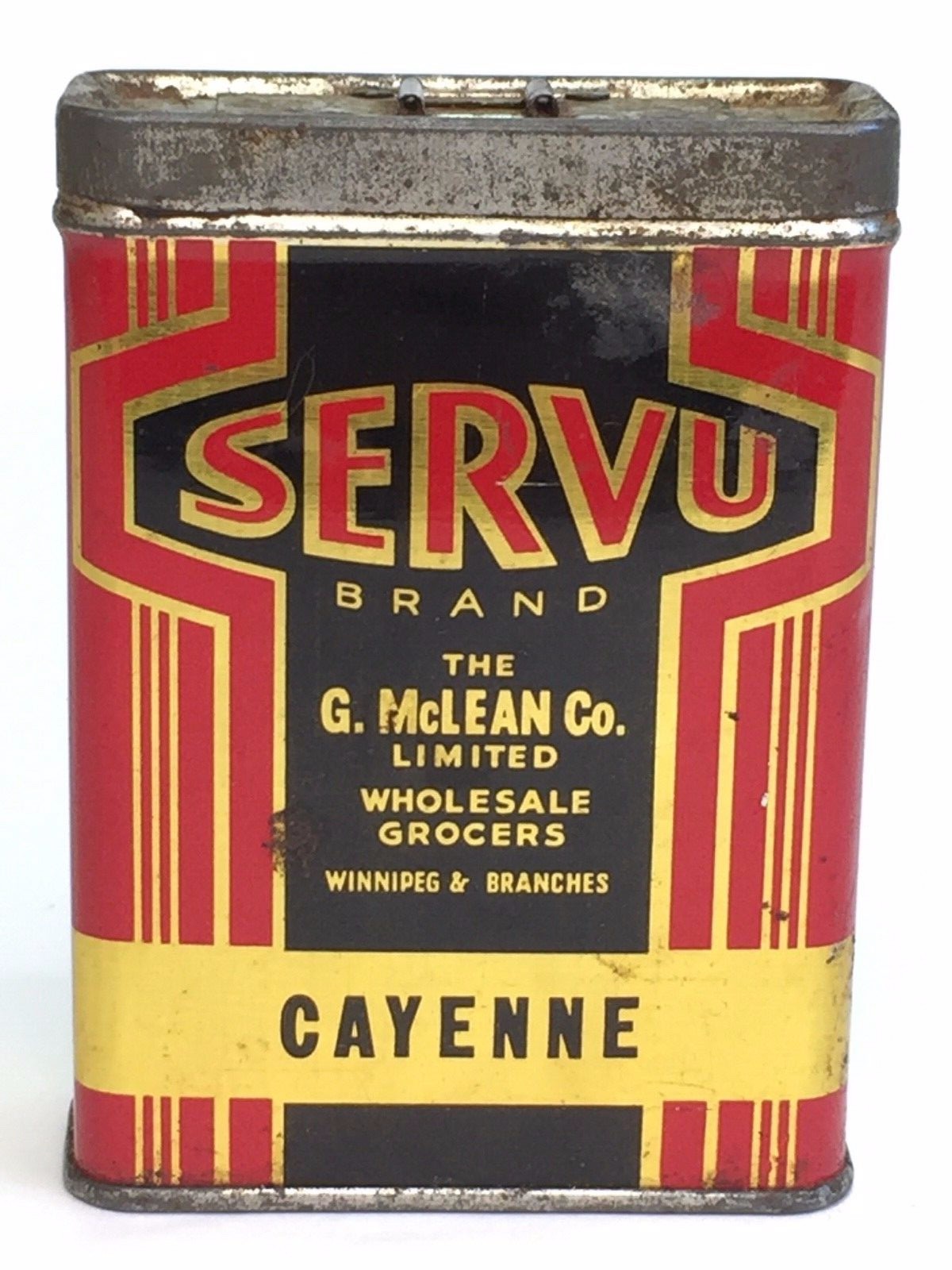 Vintage Servu Brand Cayenne 1 1/2 oz. Tin Made Canada  Empty