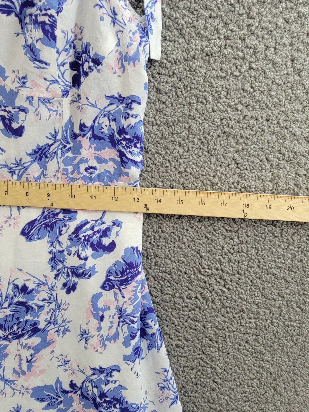 AQUA Floral Ruffle Dress Women's S Sky Blue Sweetheart Neck Shoulder Tie Closure - Picture 6 of 15