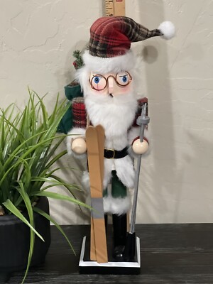 NEW Skiing Santa Nutcracker Wood 14'' Christmas