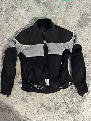 Power Trip Black & Grey Mesh Motorcycle Jacket Women's Size M New W Tags Padded