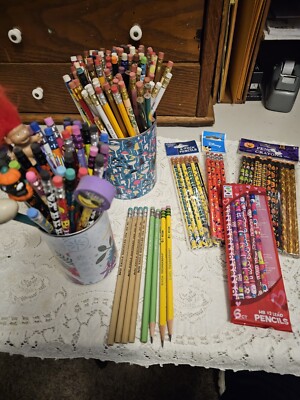 Huge Lot Pencils Advertising Novelty Toppers New Used Dixon Berol Eagle Recycled