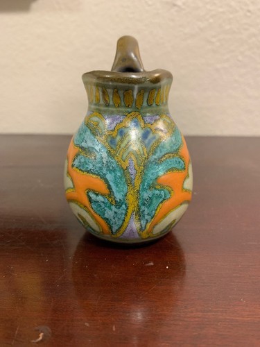 Vintage Gouda Holland Miniature Pitcher Vase Colorful Pottery
