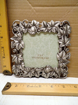 Pewter Tone Butterfly Frame with Glass for 3x3 Picture