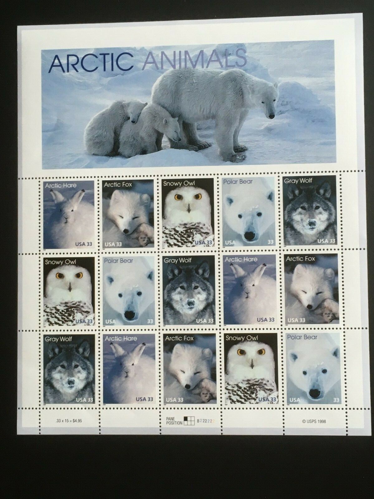 USA Tiere der Arktis Zusammendruckbogen - Original Gummierung - og  mnh