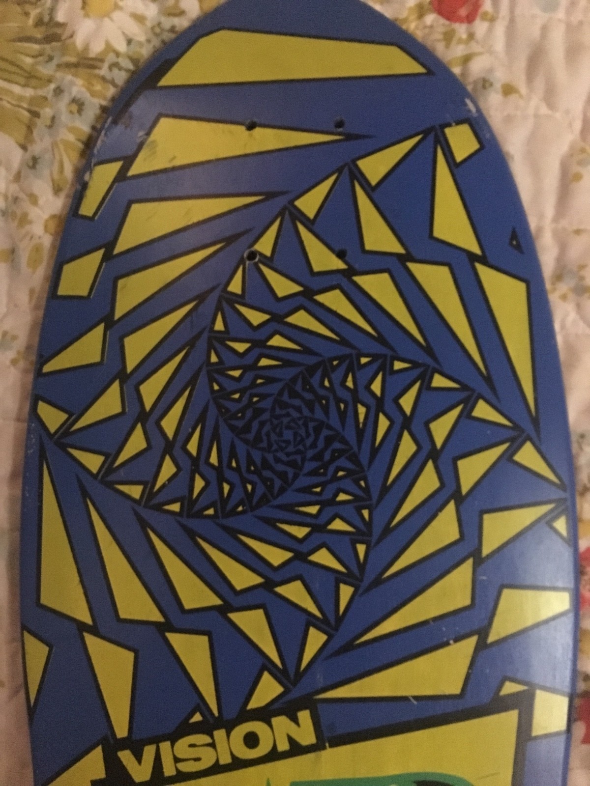 1988 Vision Gator original vintage skateboard deck blue yellow/green