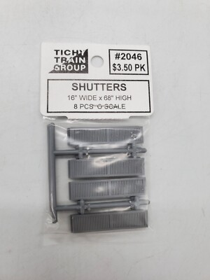 Tichy Train Group #2046 (O Scale) Shutters 16'' wide x 68'' Hight (8pcs O Scale) 