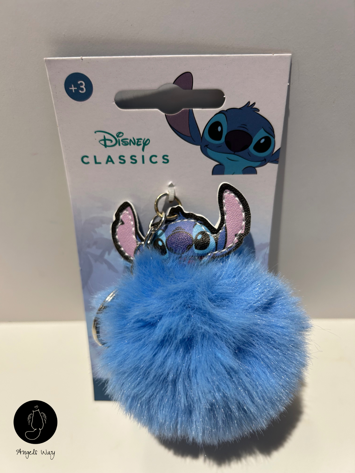 Disney Stitch Pom Pom Keyring Plush Keychain New