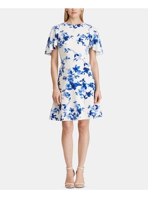 

LAUREN RALPH LAUREN Женское белое платье-футляр с коротким рукавом Petites, Белый
