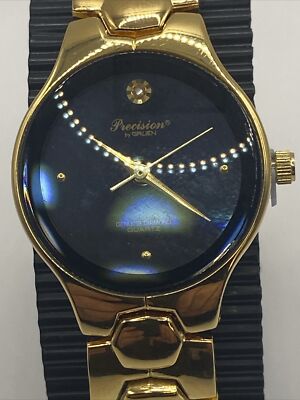 Gruen Watch Percision Genuine Diamond Quartz New Battery, In Box