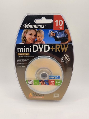 Memorex Mini DVD-RW 10 Pack NEW SEALED Single Sided DVD Camc