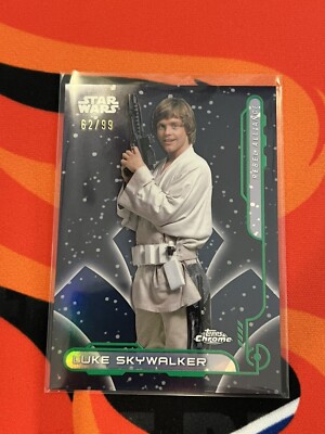 2024 Topps Chrome Star Wars #RA-2 Luke Skywalker Rebel Alliance Green /99