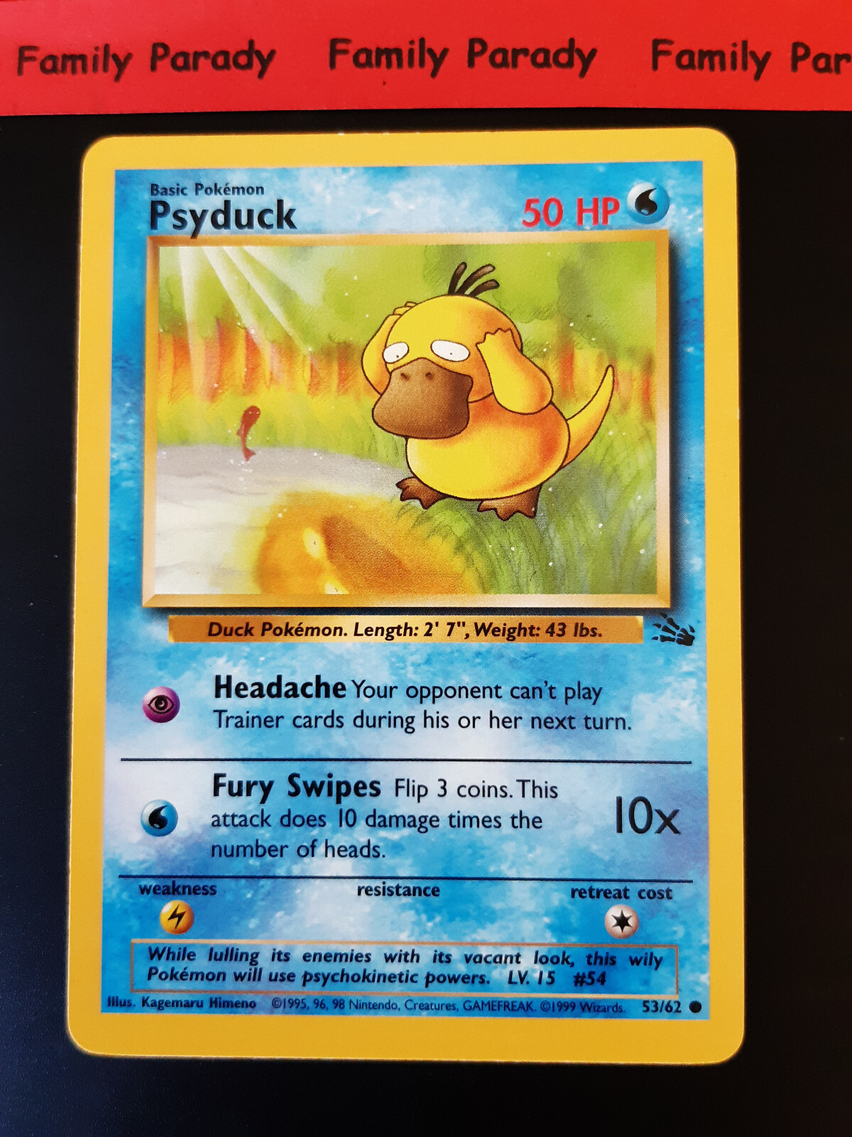 Psyduck 50HP 53/62 Pokemon Card Wizards Fossil English 204 Psyduck 50HP 53/62 Pokemon Card Wizards Fossil English 204