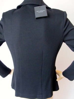 Pre-owned St. John's Bay St John Knit Size 8 Black Milano Knit Jacket