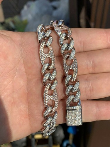 Pre-owned Silver Miami Cuban Gucci Bracelet Two Tone Rose Gold Plated Solid 925  Rapper Icy In  And Rose