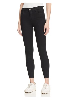 

J BRAND Женские черные джинсовые укороченные джинсы скинни с высокой талией и карманами на молнии, Черный, 23127I524