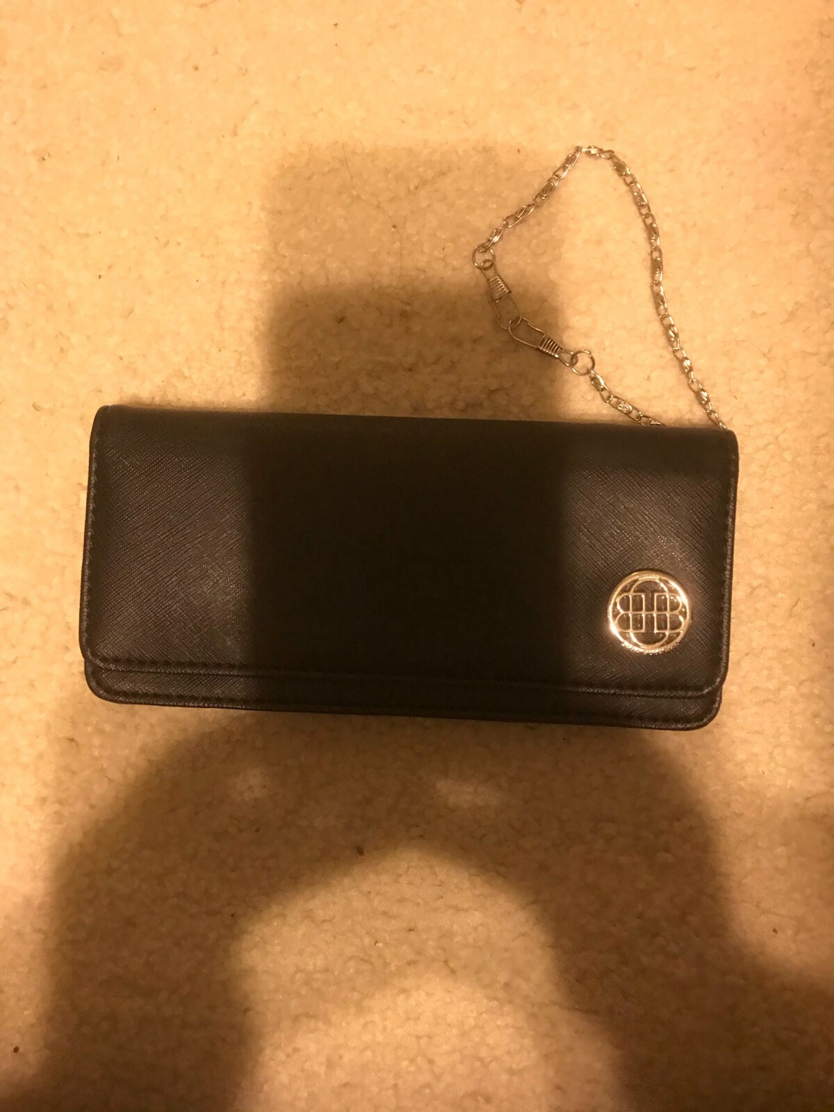 Cool Dana Buchman Kohl’s Black Chain Wristlet Purse Wallet Clutch Floral Lining