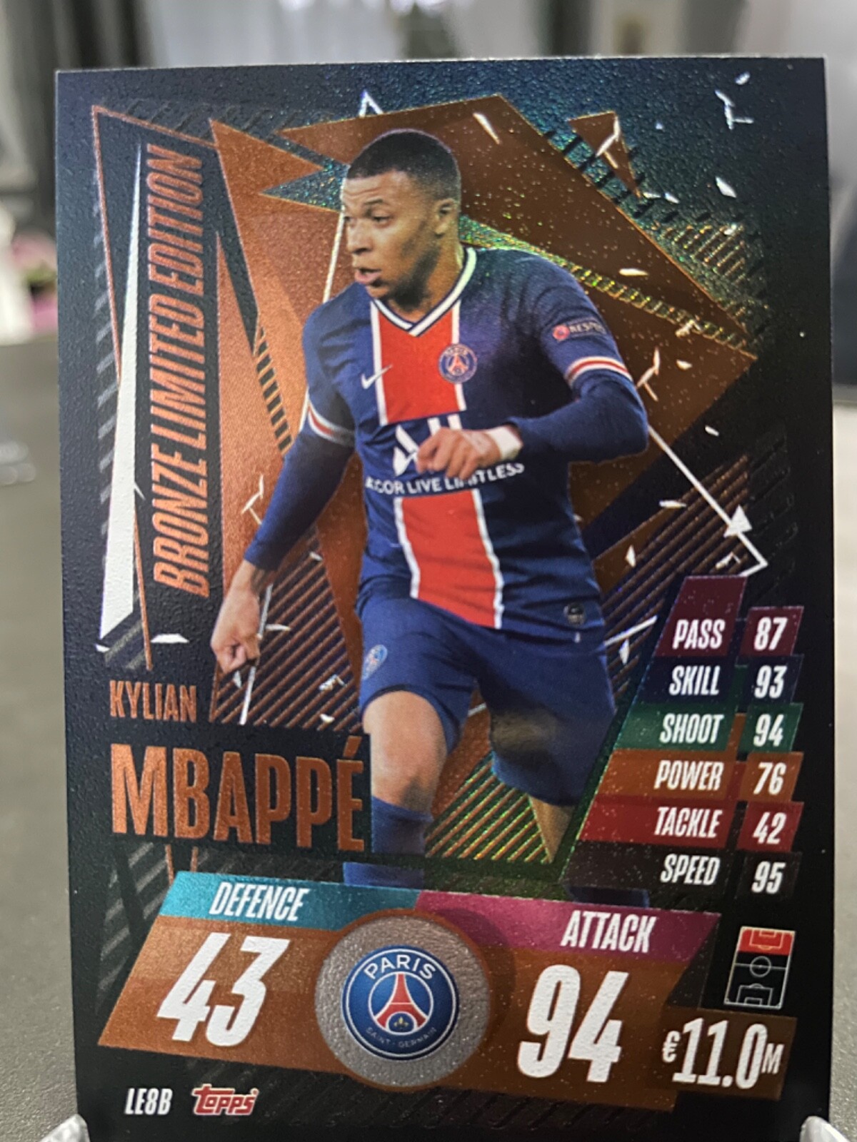 KYLIAN MBAPPE TOPPS MATCH ATTAX 20-21 BRONZE LIMITED CARD KYLIAN MBAPPE TOPPS MATCH ATTAX 20-21 BRONZE LIMITED CARD
