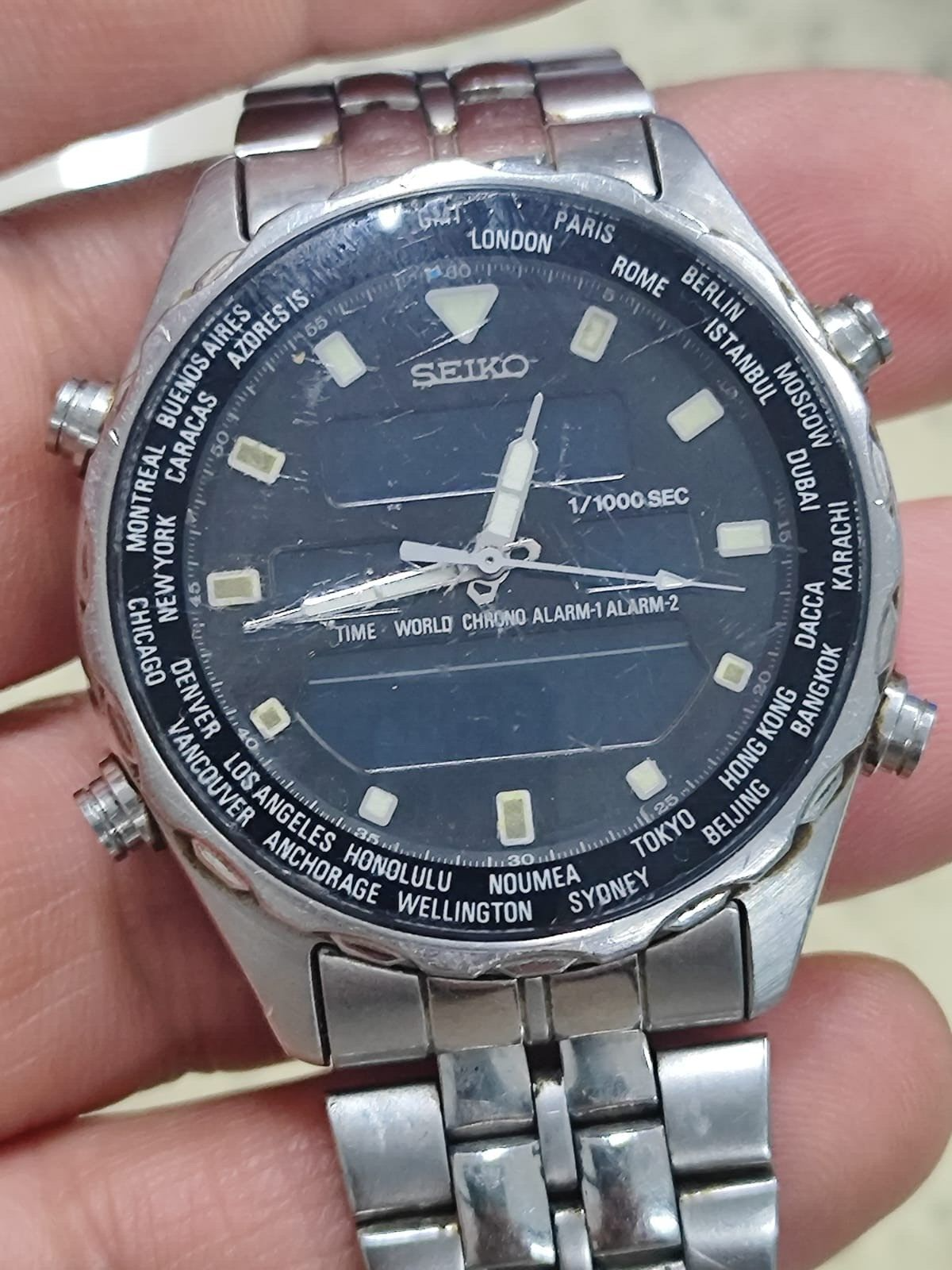 Vintage Seiko H021-7001 Digi Analog Quartz -Chronograph Not Work