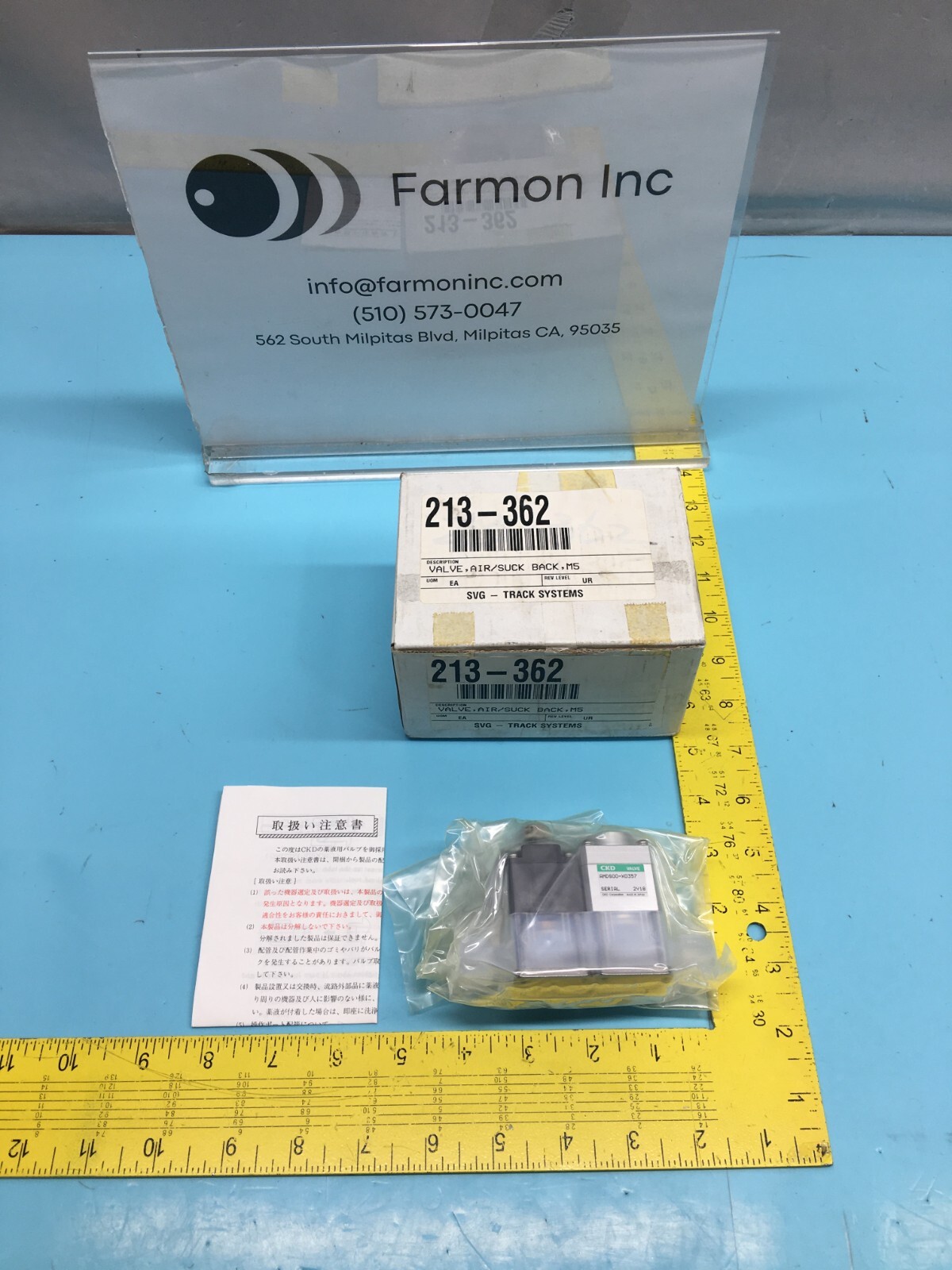 CKD AMDS00-X0357 Valve, Air/Suck Back, M5, 158643