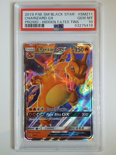 2019 Pokemon Charizard GX SM211 HOLO Hidden Fates Promo - PSA 10