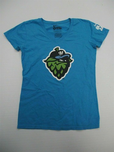 NIKE T-Shirt Women's Size M Game Day Logo Blue Cotton V-Neck