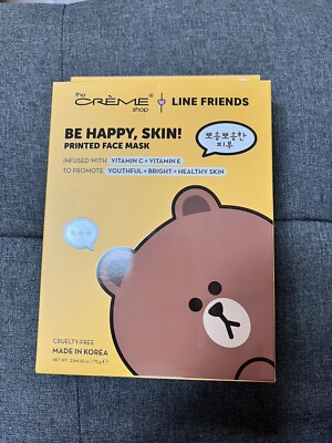 The Creme Shop Line Friends Be Happy, Skin Pri Ted Face Mask 3 Pack Bear