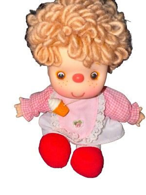 Vintage 80s Ice Cream Doll by J. Shin Red Pink Plaid Dress Ice Cream Necklace