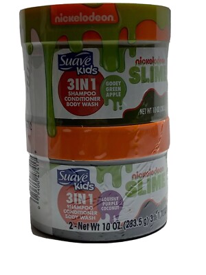 nickelodeon Slime Suave 3 In 1 Shampoo Conditioner Body Wash 2 Pack