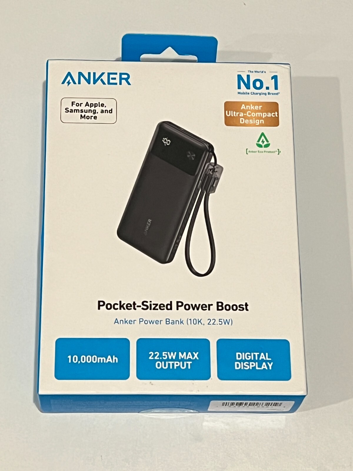 Anker 10,000 mAh 22.5W Digital Display Portable Charger Battery Power Bank