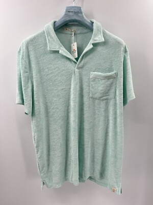Marine Layer Terry Chest-pocket Shirt Mint Green Size 2XL Slim-fit (F5)