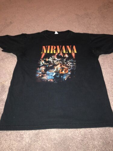 2008 Nirvana Licensed Unplugged Acoustic Black T Shirt Size Large Anvil Brand Ex
