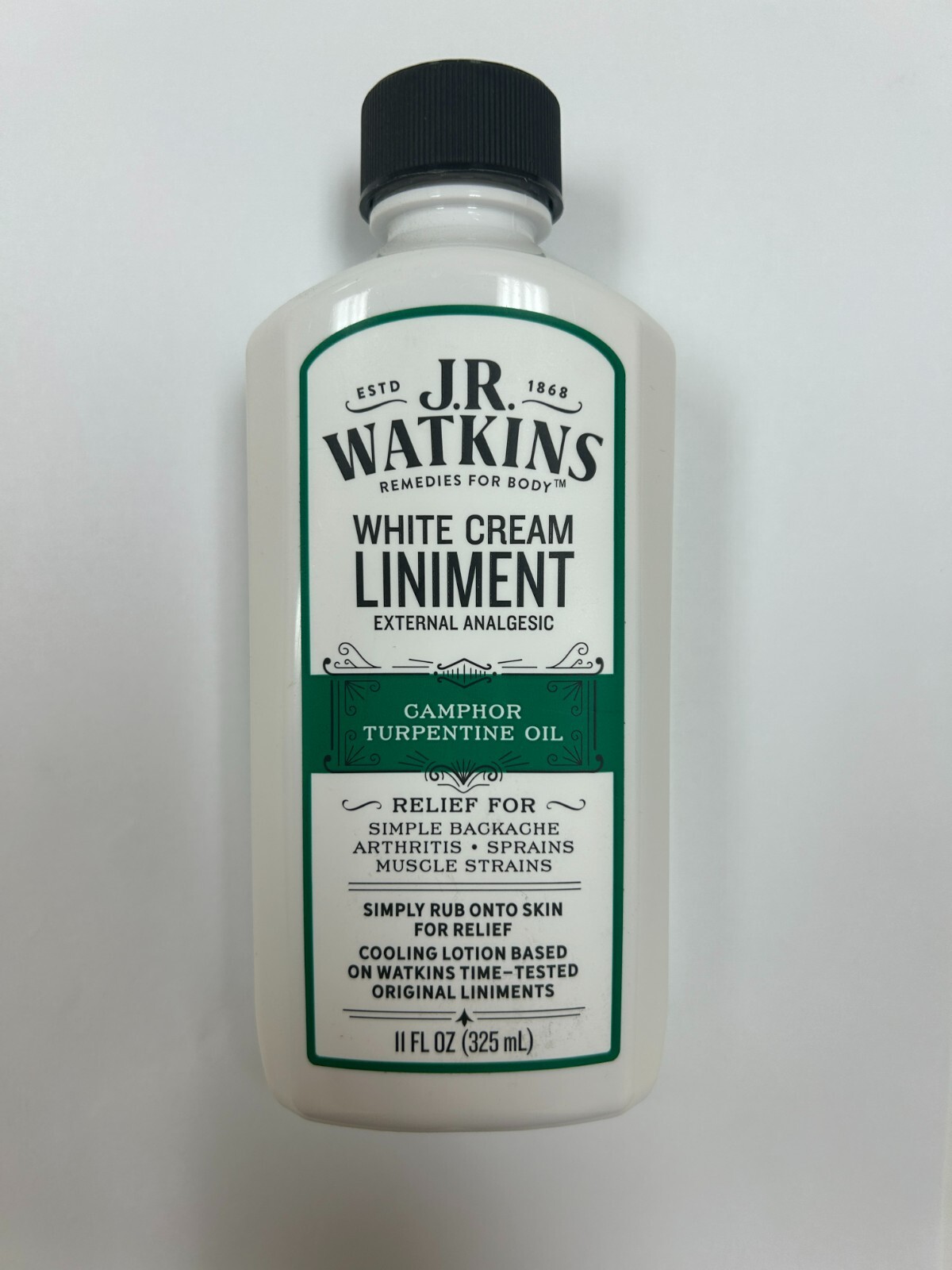 J.R. Watkins White Cream Liniment 11 Oz Use For Pain Arthritis Muscle Strains