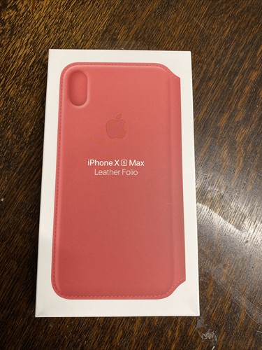 Official Apple Leather Folio Flip Case for iPhone XS Max - Peony