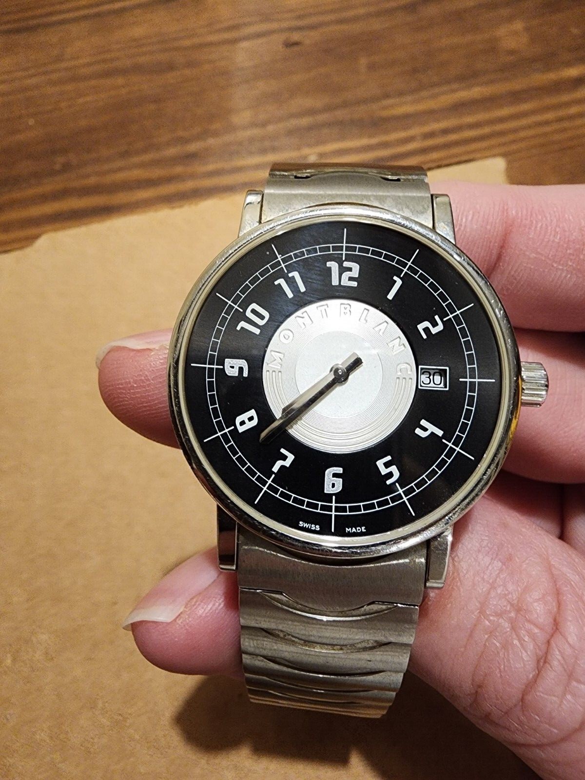 MONTBLANC　サミット7045ブラック/シルバー　クオーツ　メンズ ウォッ Montblanc Summit - 7045 - PL448893 – Veteran Times Int