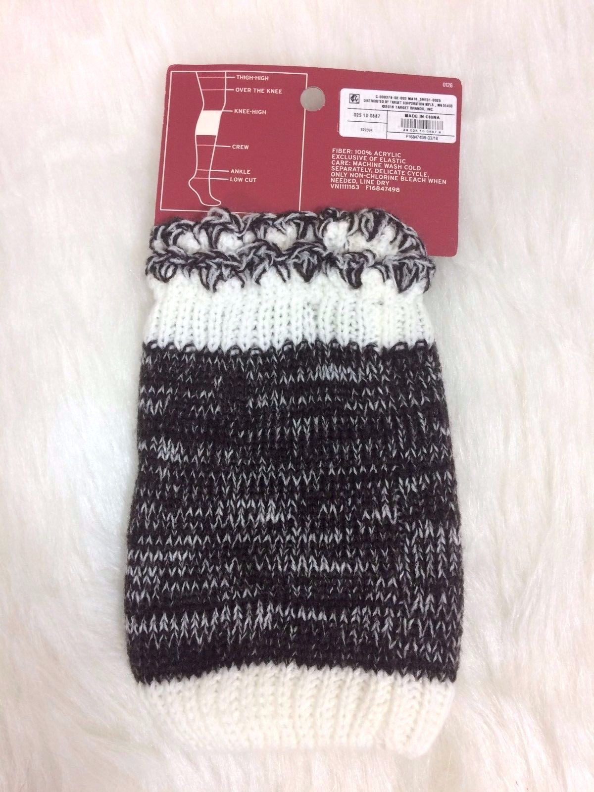 NWT MERONA Cream Brown Womens Boot Coverups Cuffs Knee high