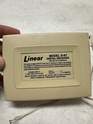 Linear Alert D-67 1-Channel Digital Security Receiver System EF4 SNR00032