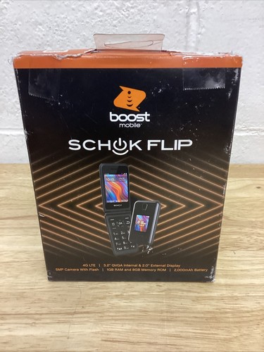 Boost Q1W Schok Flip 8 GB Prepaid Phone, Black - PARTS ONLY!!!