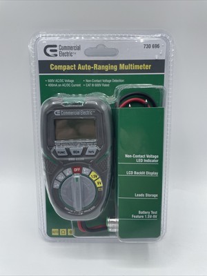 Commercial Electric Compact Auto Ranging Digital Multi-Meter 730 696